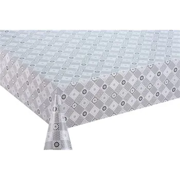 ubrus Ubrus PVC návin 20 m x 140 cm květinový kaleidoskop černo-bílý