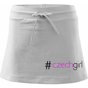 Dámská sukně Hashtag czechgirl - Sportovní sukně - two in one - XS ( Bílá )