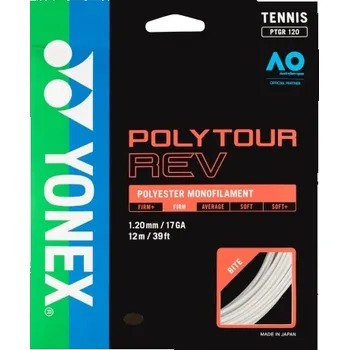 Struna na výplet tenisové rakety Tenisový výplet YONEX PolyTour REV 125 - 12 m - bílý