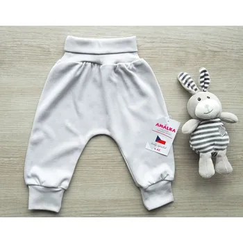 AMÁLKA Bavlněné rostoucí kalhoty, šedé Velikost: 62