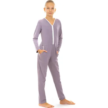 Dendy Dívčí overal pyžamový dlouhý Lilac Velikost: 140