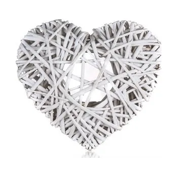HOME DECOR Srdce ratanové 25 x 25 cm, bílé (HOME DECOR Srdce ratanové 25 x 25 cm, bílé)