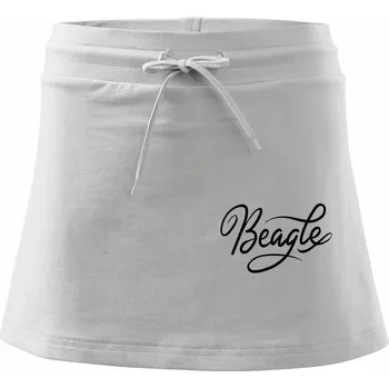Dámská sukně Beagle - nápis okrasný - Sportovní sukně - two in one - S ( Bílá )
