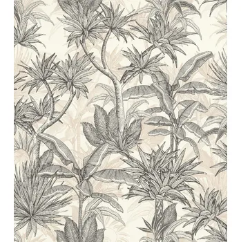 Tapeta Vliesová tapeta černé palmy 793413 / Tapety na zeď Allegretto (0,53 x 10,05 m) Rasch