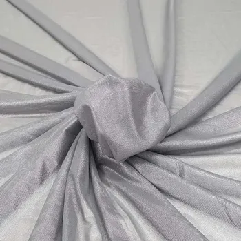 Elastický tyl šedý s leskem, š.140