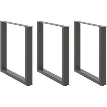 Stolová podnož OMAXI Nohy k jídelnímu stolu ve tvaru U, 3 ks, antracitové, 80 x (72-73) cm, ocel 311450