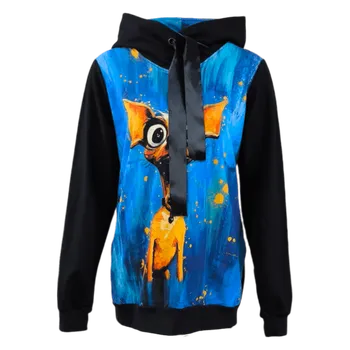 Dámská mikina Dámská mikina s kapucí Psík černý rukáv L