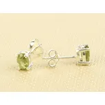 Olivín náušnice ovál Ag 925/1000