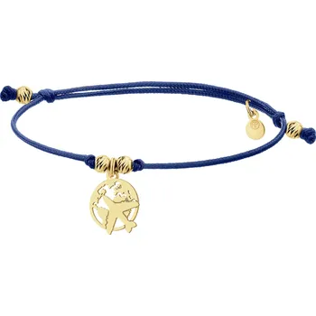 Náramek Náramek s prvky z pozlaceného stříbra - letadlo, zeměkoule - AP540-0653