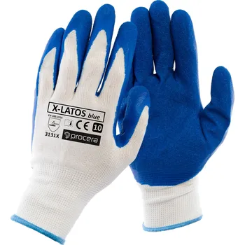 Pracovní rukavice Rukavice X-LATOS s latexem Procera modrá - 8 030054