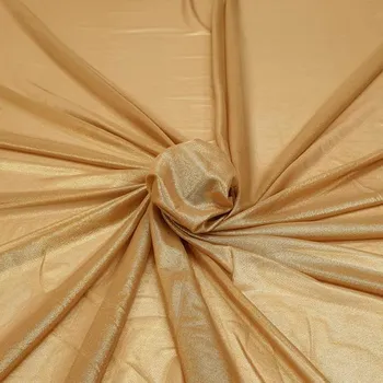 Elastický tyl zlatý s leskem, š.140