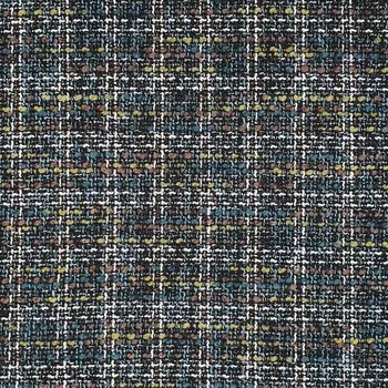 Kabátovina černá, barevné káro, š.150