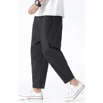 Široké pánské kalhoty 100% bavlna Barva: Černá, Velikost: 5XL