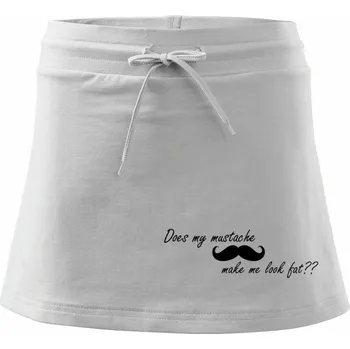 Dámská sukně Mustache-does my mustache make me look fat? - Sportovní sukně - two in one - XL ( Bílá )