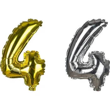 Balónek BANQUET Balónek nafukovací foliový č.4 MY PARTY, výška 30 cm (BANQUET Balónek nafukovací foliový č.4 MY PARTY, výška 30 cm)