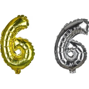 Balónek BANQUET Balónek nafukovací foliový č.6 MY PARTY, výška 30 cm (BANQUET Balónek nafukovací foliový č.6 MY PARTY, výška 30 cm)