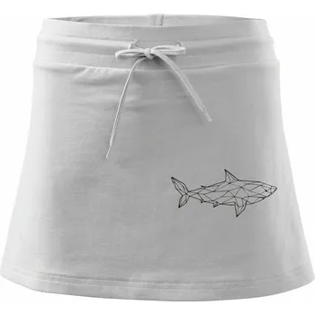 Dámská sukně Geometrie - žralok tělo - Sportovní sukně - two in one - XL ( Bílá )