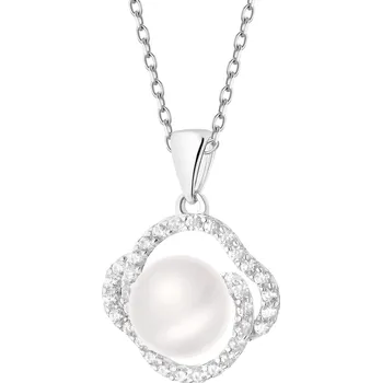 Přívěsek Stříbrný přívěsek s perlou a zirkony - AP539-5825