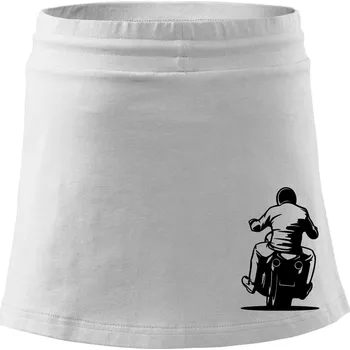Dámská sukně Motorkář na zádech - chopper - Sportovní sukně - two in one - XL ( Bílá )