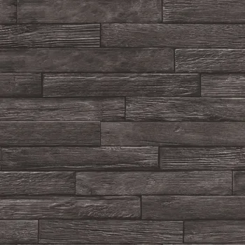 Tapeta Vliesová tapeta šedo-černý dřevěný obklad 822533 / Tapety na zeď Allegretto (0,53 x 10,05 m) Rasch