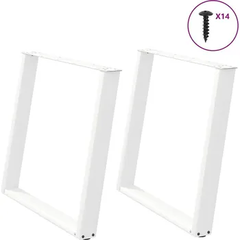 Stolová podnož OMAXI Nohy k jídelnímu stolu ve tvaru U, 2 ks, bílé, 90 x (72-73) cm, ocel 314611