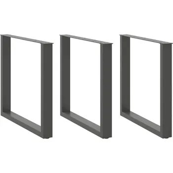 Stolová podnož OMAXI Nohy k jídelnímu stolu ve tvaru U, 3 ks, antracitové, 90 x (72-73) cm, ocel 311498