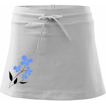 Dámská sukně Modrá květina - Sportovní sukně - two in one - XL ( Bílá )