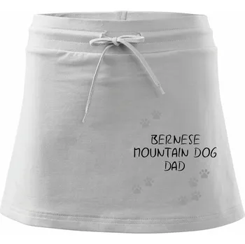 Dámská sukně Bernese Mountain Dog dad (Bernský salašnický pes) (Reflexní tlapky) - Sportovní sukně - two in one - M ( Bílá )