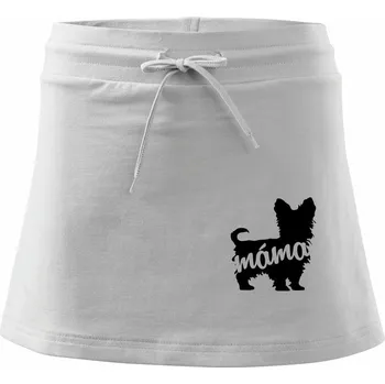 Dámská sukně Jorkšírský teriér máma obrys - Sportovní sukně - two in one - L ( Bílá )
