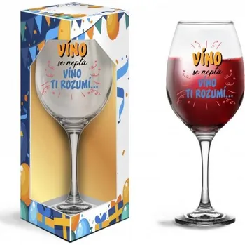 Sklenice CB Velká sklenice na víno - Víno se neptá 82571 580ml