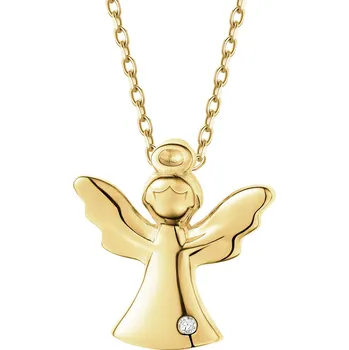 Přívěsek Zlatý přívěsek s diamantem - anděl - 0,002 ct - ryzost 585 - 101.249