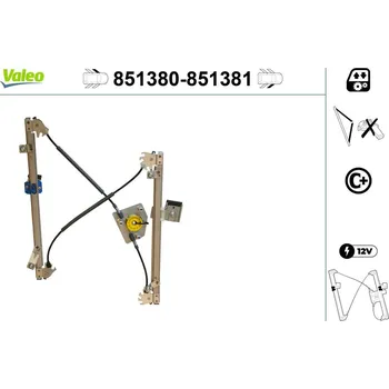 Stahovačka okna Zvedací zařízení oken VALEO 851380