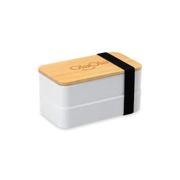 Svačinový box OlaOla Obědový box dvoupatrový s příborem