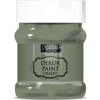 Speciální výtvarná barva Pentart Křídová a dekorační barva PENTART 230 ml KHAKI ZELENÁ