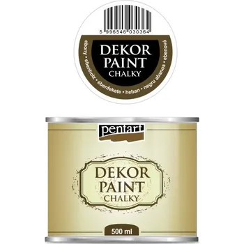 Výtvarná barva Pentart Křídová a dekorační barva PENTART 500 ml EBENOVÁ ČERNÁ
