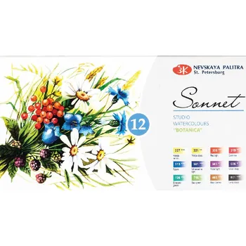 Vodová barva Nevskaya Palitra Akvarelové barvy SONNET 12 barev 35411880 - Botanica