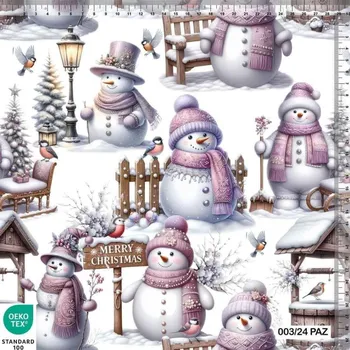 Teplákovina nepočesaná- Sněhuláci v čepici