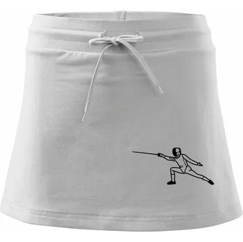 Dámská sukně Šermíř výpad - Sportovní sukně - two in one - XS ( Bílá )