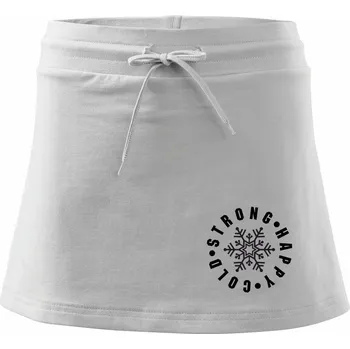 Dámská sukně Cold strong happy - Sportovní sukně - two in one - S ( Bílá )