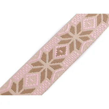 Galanterie Popruh šíře 50 mm, barva 4 růžová sv.