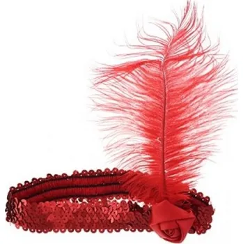 Čelenka Godan Čelenka Retro s pírkem červená 1ks