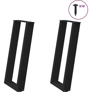 Barový stolek OMAXI Nohy konzolového stolku ve tvaru U, 2 ks, černé, 28 x (72-73) cm, ocel 314369