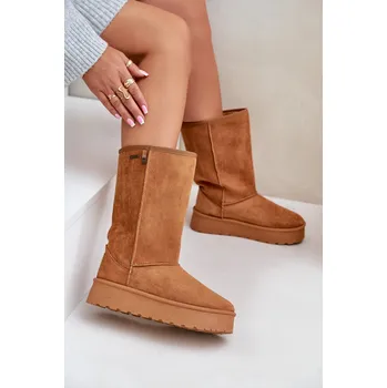 Dámská zimní obuv Vysoké Sněhové Boty Na Platformě Big Star OO274893 Barva: Béžová, Velikost: 41