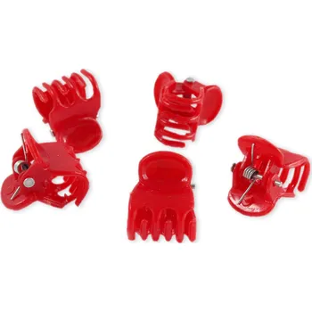 Červené skřipečky na vlasy, 5 ks