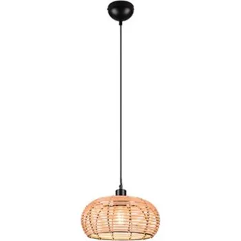 Trio 312200136 závěsné svítidlo Inga 1x40W | E27 - nastavitelná výška, černá, přírodní + K nákupu nad 3000 Kč dárek zdarma