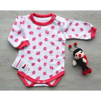 AMÁLKA Bavlněné body dlouhý rukáv, jahůdka Velikost: 86