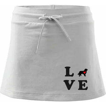 Dámská sukně Bernský salašnický pes love - Sportovní sukně - two in one - XS ( Bílá )
