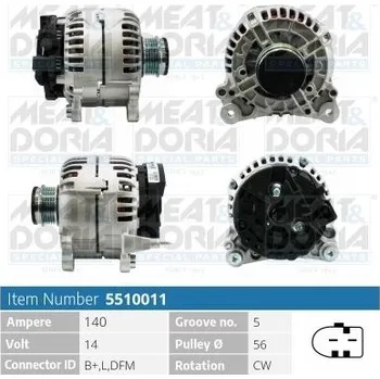Autoelektrika Alternátor MEAT & DORIA 5510011