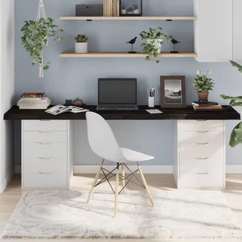 Barový stolek OMAXI Stolní deska tmavě hnědá 220x50x(2-6)cm ošetřený masivní dub 836429