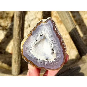 Přírodní kámen Achátová geoda šedá (Brazílie) 211g